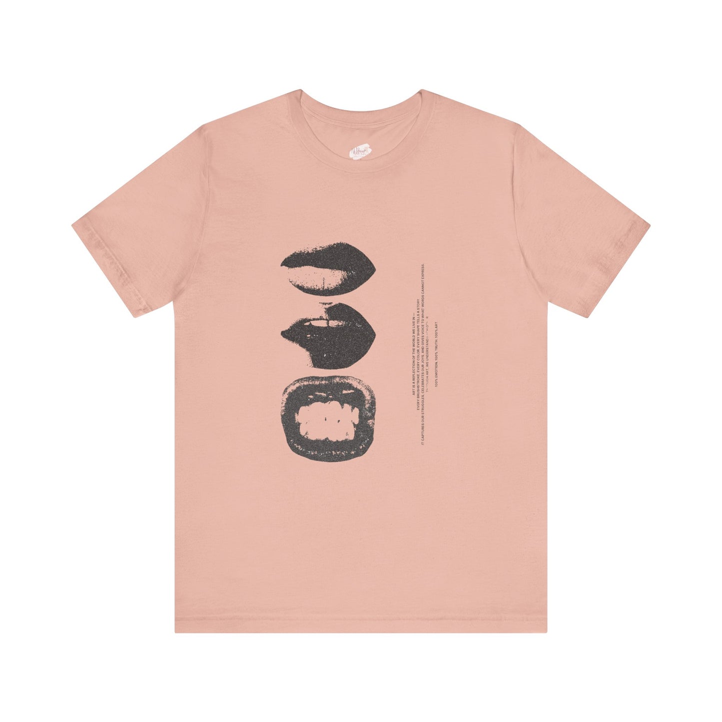 Stylish Artist Tee with Unique Lip Prints - Fashionable Casual Wear
