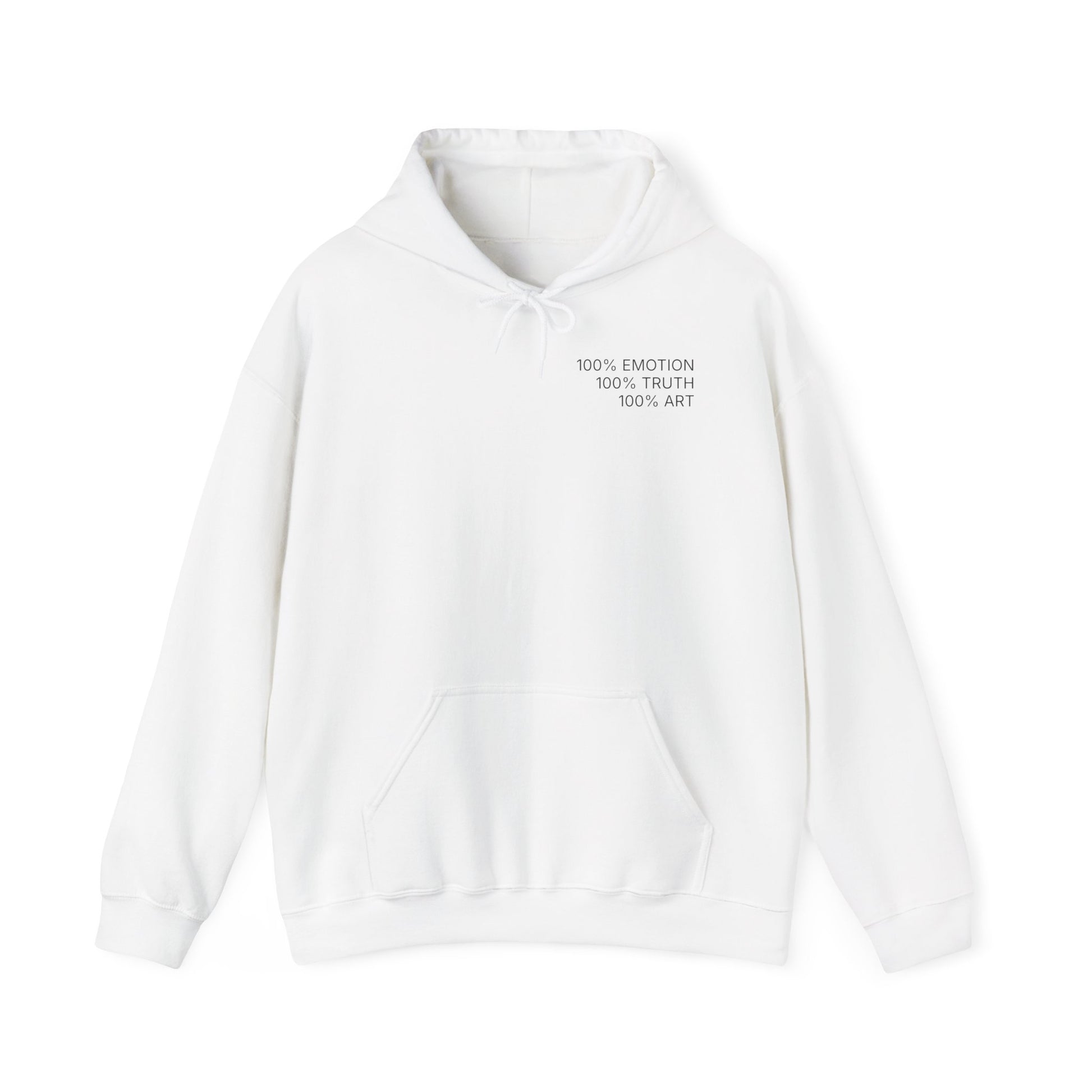 100% ART Hooded Sweatshirt with Abstract Lip Design, Cozy Fashion