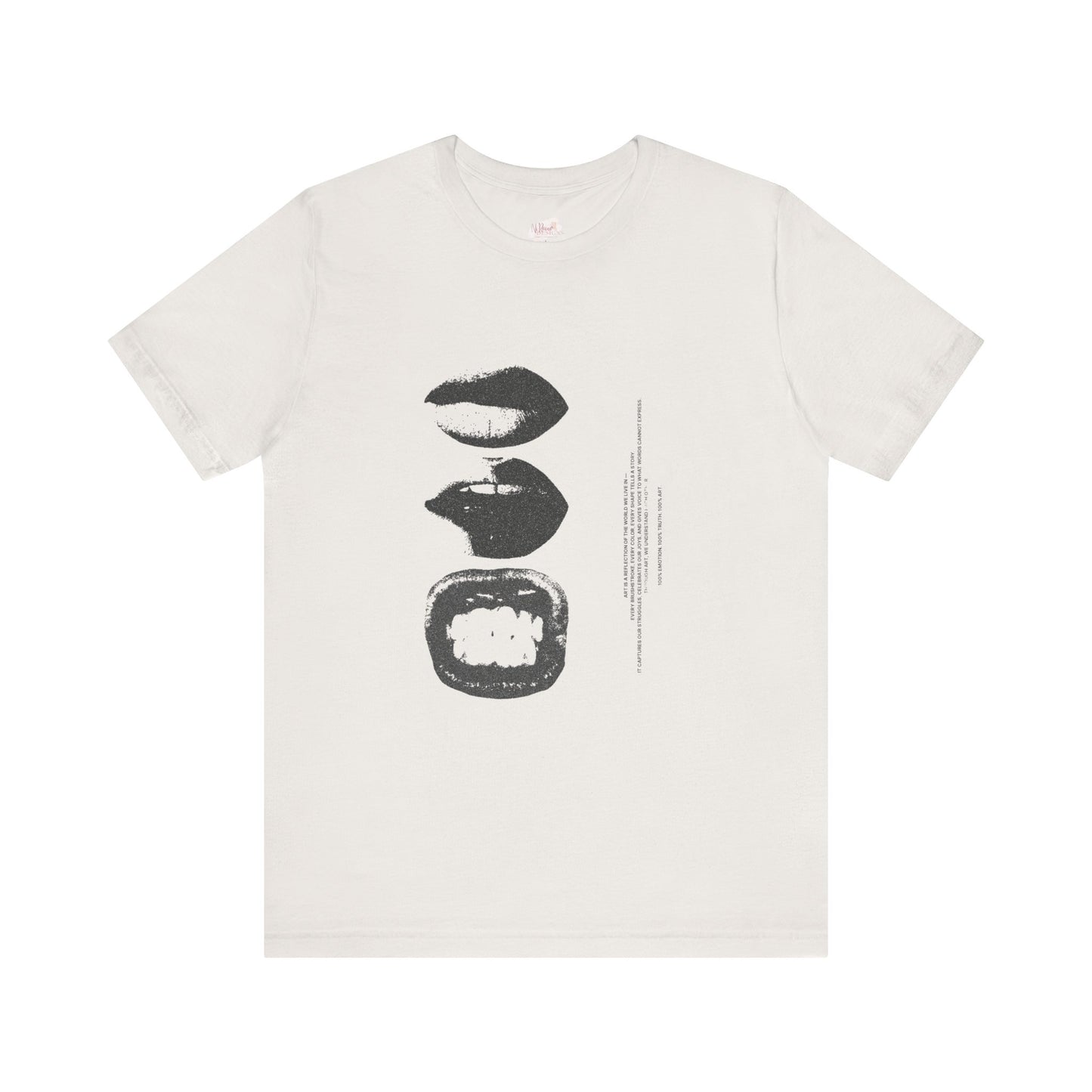 Stylish Artist Tee with Unique Lip Prints - Fashionable Casual Wear