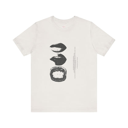 Stylish Artist Tee with Unique Lip Prints - Fashionable Casual Wear
