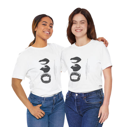 Stylish Artist Tee with Unique Lip Prints - Fashionable Casual Wear