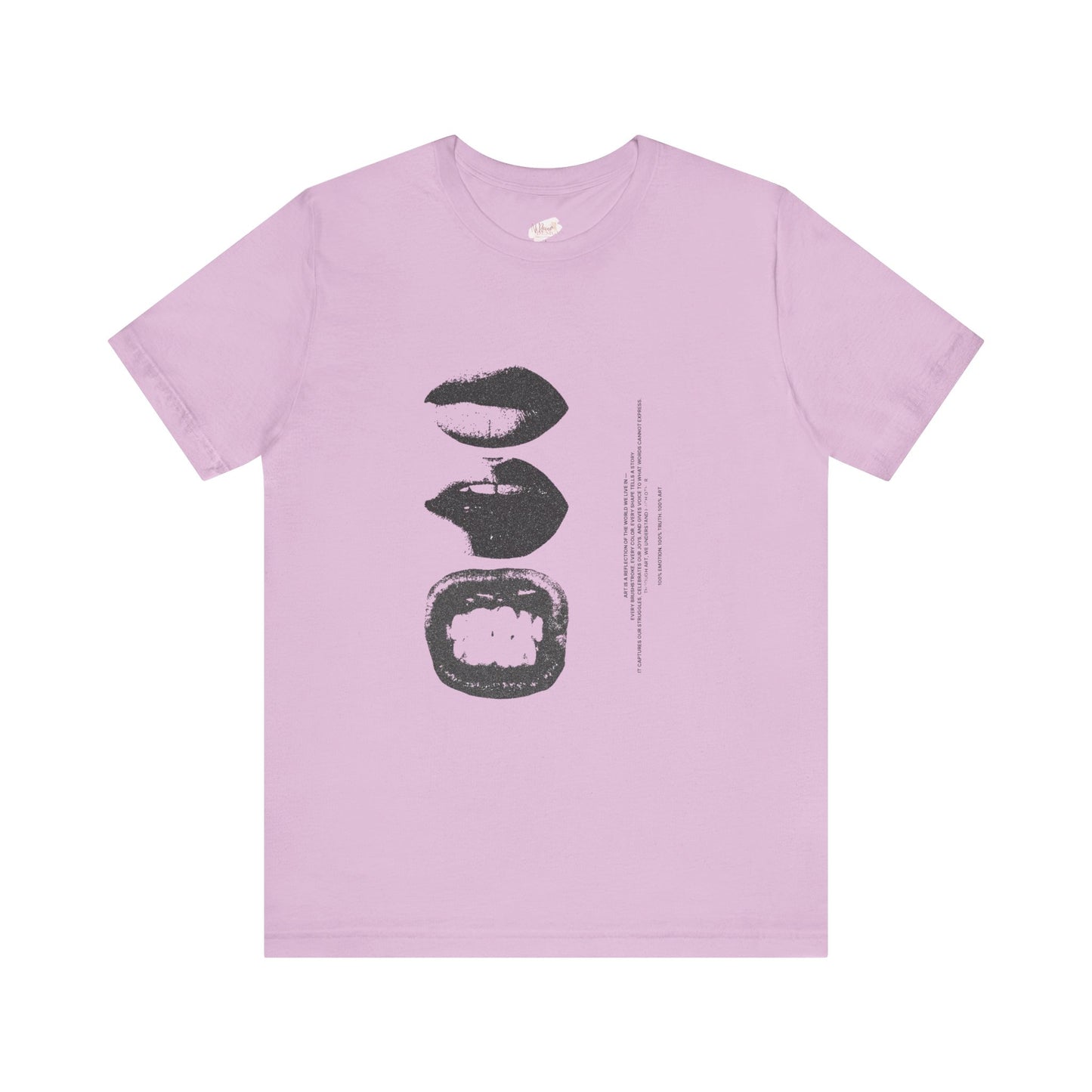 Stylish Artist Tee with Unique Lip Prints - Fashionable Casual Wear