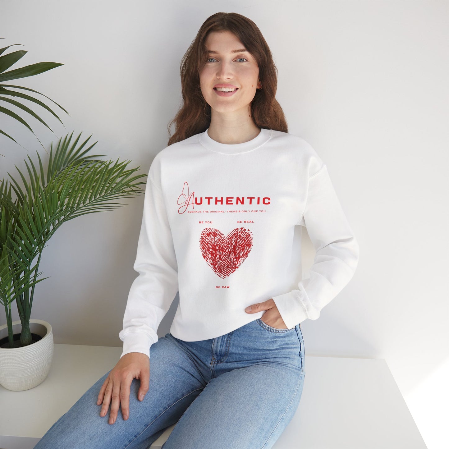 Authentic Heart Cozy Crewneck Pullover
