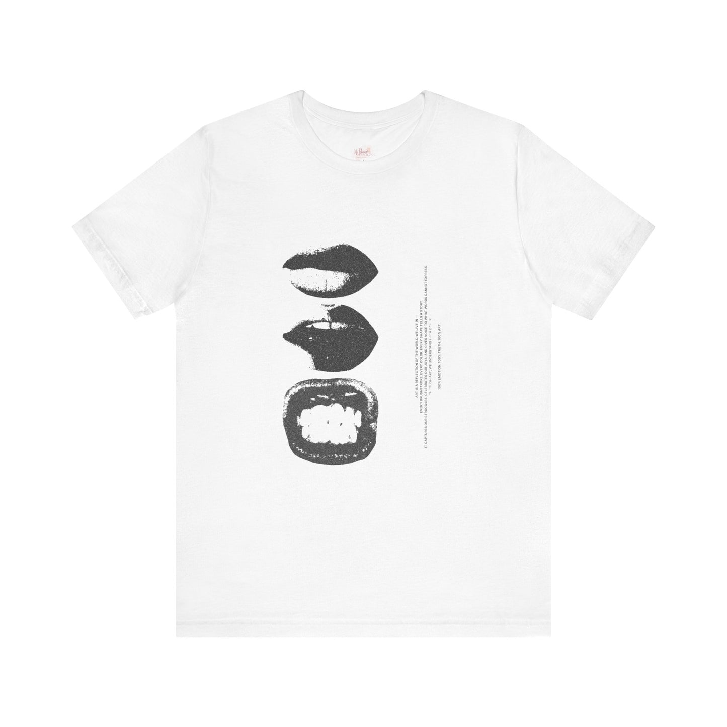 Stylish Artist Tee with Unique Lip Prints - Fashionable Casual Wear
