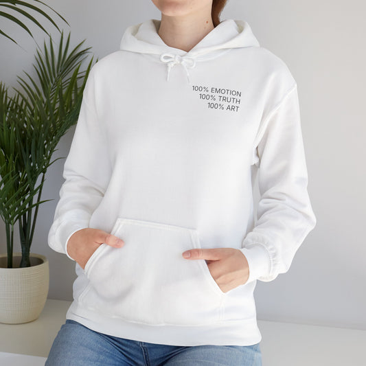 100% ART Hooded Sweatshirt with Abstract Lip Design, Cozy Fashion