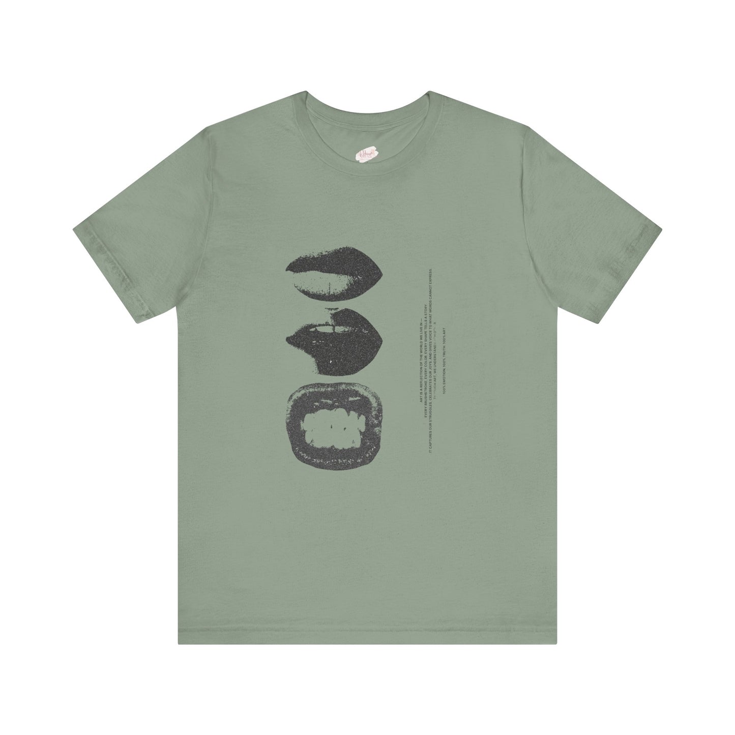 Stylish Artist Tee with Unique Lip Prints - Fashionable Casual Wear