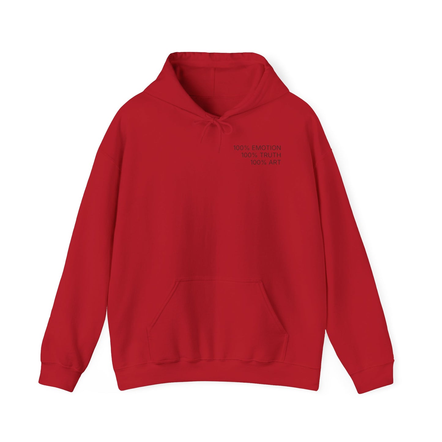 100% ART Hooded Sweatshirt with Abstract Lip Design, Cozy Fashion