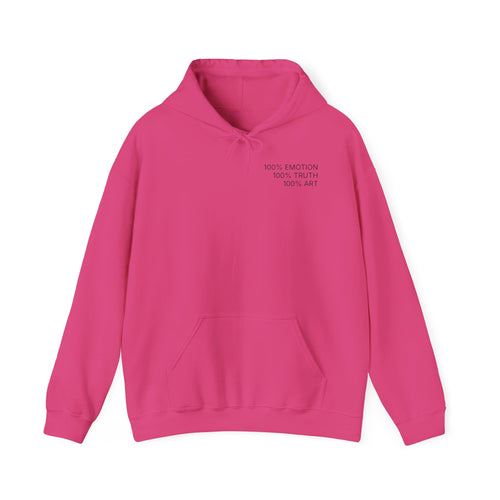100% ART Hooded Sweatshirt with Abstract Lip Design, Cozy Fashion