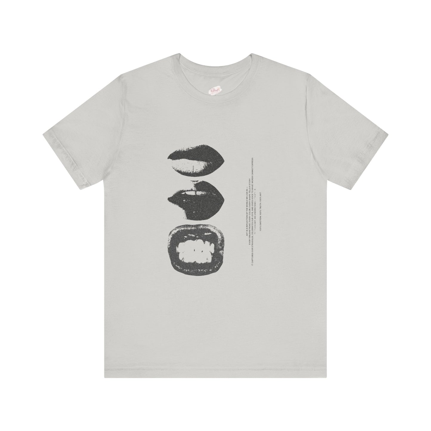 Stylish Artist Tee with Unique Lip Prints - Fashionable Casual Wear