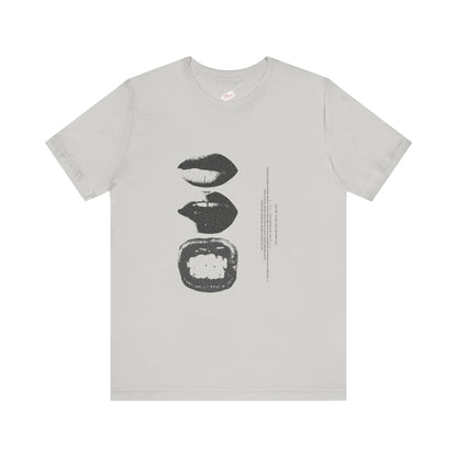 Stylish Artist Tee with Unique Lip Prints - Fashionable Casual Wear