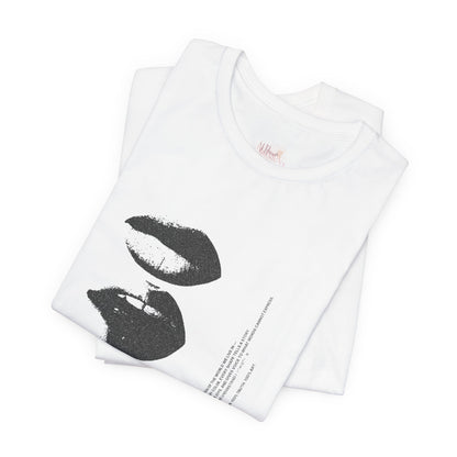 Stylish Artist Tee with Unique Lip Prints - Fashionable Casual Wear