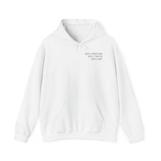 100% ART Hooded Sweatshirt with Abstract Lip Design, Cozy Fashion