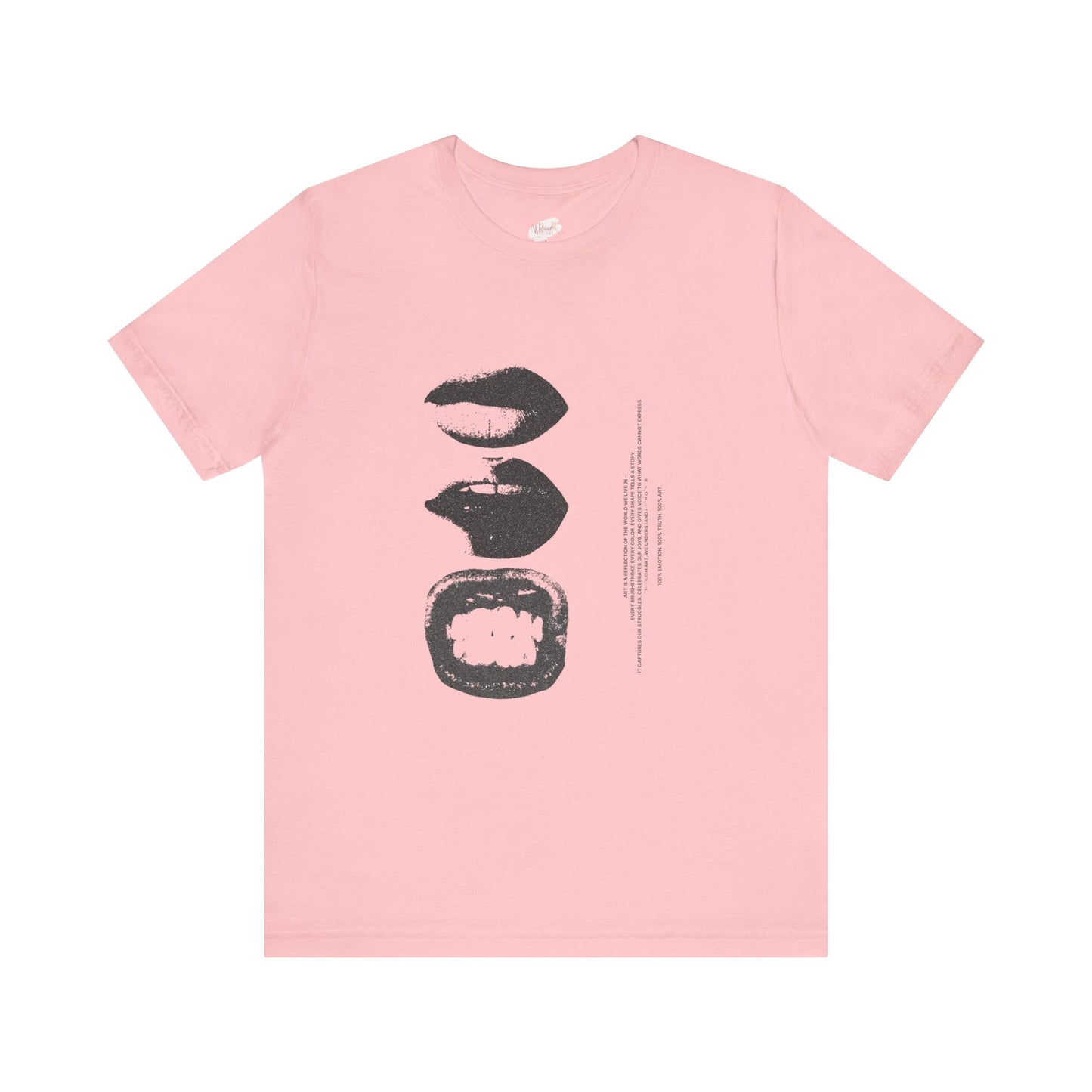 Stylish Artist Tee with Unique Lip Prints - Fashionable Casual Wear