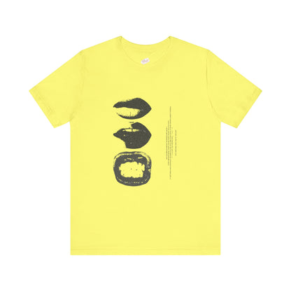 Stylish Artist Tee with Unique Lip Prints - Fashionable Casual Wear